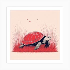 Turtle In The Grass Art Print