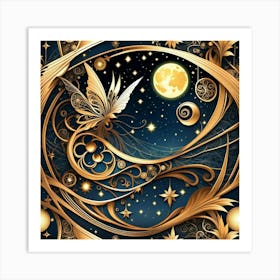 Golden Moon Art Print