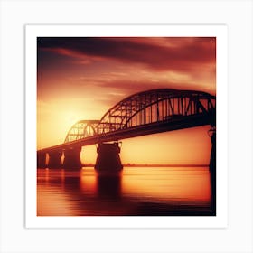 Sunset Over The Bridge 1 Art Print