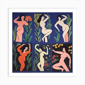 Women Dancing, Shape Study, The Matisse Inspired Art Collection 0 Art Print
