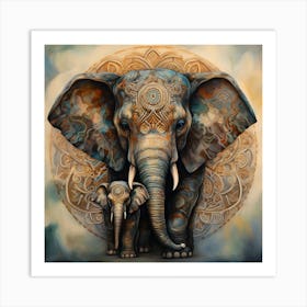 Elephant Series Artjuice By Csaba Fikker 030 Art Print