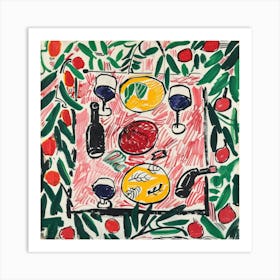 Wine Lunch Matisse Style 6 Art Print