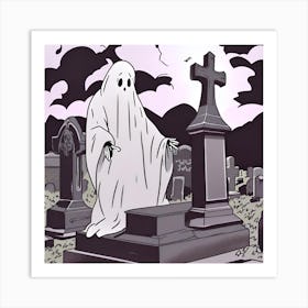 Ghost In The Graveyard Art Print