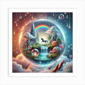 Unicorn In A Bubble 2 Art Print