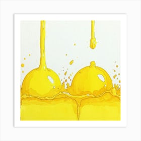 Yellow Juice Pouring Art Print