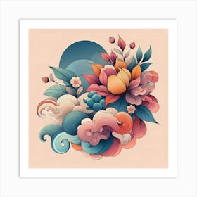 Chinese Floral Painting 1 Art Print