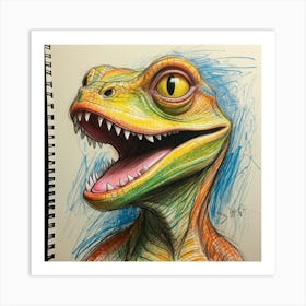 Dinosaur Drawing 1 Art Print