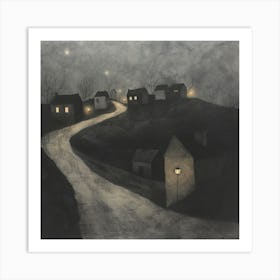 Night In The Village 1 Art Print