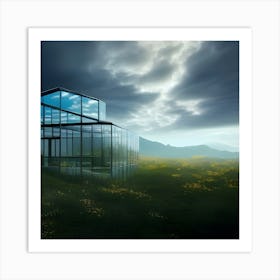 Glass House In The Field Art Print