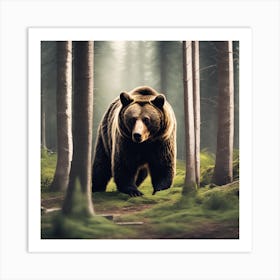 Brown Bear In The Forest 9 Art Print