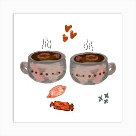 Two Cups Of Coffee Art Print