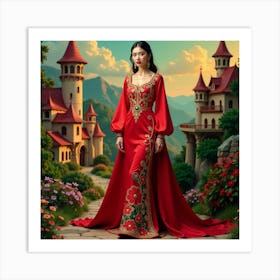 Woman In A Red Dress 10 Art Print