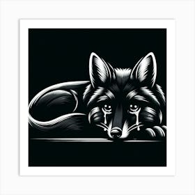 A black fox 3 Art Print