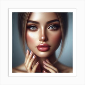 Portrait Of A Beautiful Woman Art Print