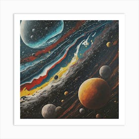 Planets In Space 1 Art Print