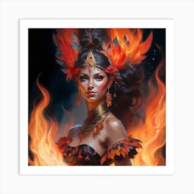 Fiery Woman Art Print