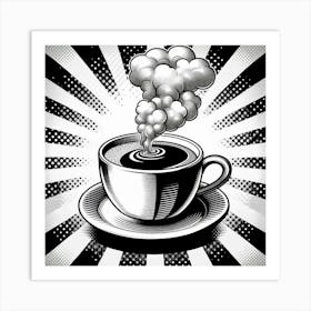 Black And White Coffee Cup Art Print