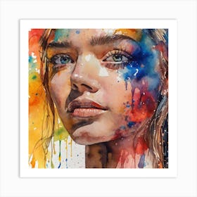 Watercolor Of A Woman 1 Art Print