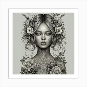 Flower Girl 3 Art Print