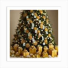 Christmas Tree With Money 3 Art Print