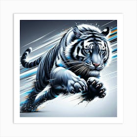 White Tiger Running 1 Art Print