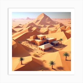 3d Desert Scene Art Print