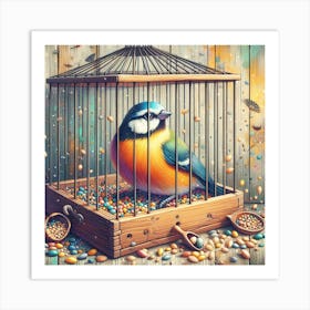 Bird In Cage 1 Art Print