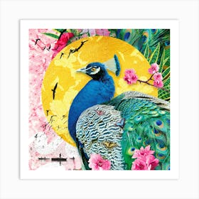 Maximalist Peacock Oriental Inspired Art 1 Art Print