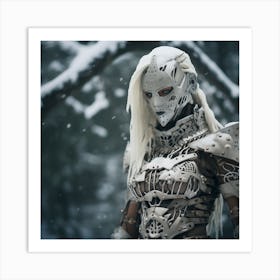 Lady Warrior in the snow Art Print