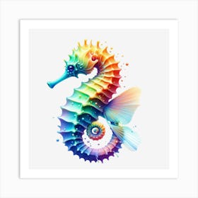 Rainbow Seahorse Art Print