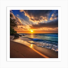 Sunset On The Beach 811 Art Print