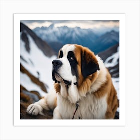 St Bernard Dog 2 Art Print