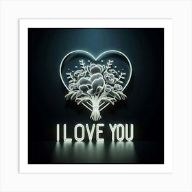 I Love You Neon Sign Art Print