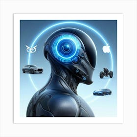 Robots And Cars Art Print