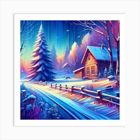 Winter Landscape Painting 5 Art Print