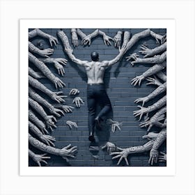 Man With Hands Reaching Out Art Print