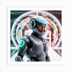 Futuristic Man In Futuristic Suit 43 Art Print