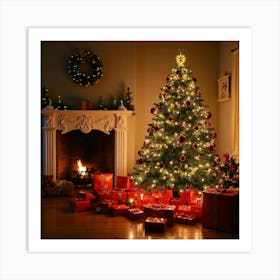 Asm Decorated Christmas Tree With Lots Of Presents 8029af5d 2f68 4e9c 9b9c F987d71b65b9 Art Print