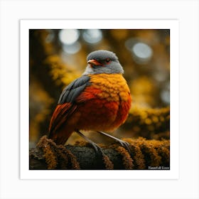 Bird Perched On A Branch 1 Art Print