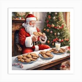 Santa Cookies Art Print