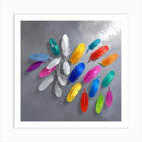 Colorful Feathers 1 Art Print