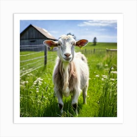 Grass Ecology Pasture Cattle Farmer Tour Tourism Country Rural Green Goat Farm Eco White (7) Art Print