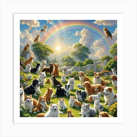 Rainbow Cats 1 Art Print