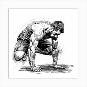 Man Doing Push Ups Art Print