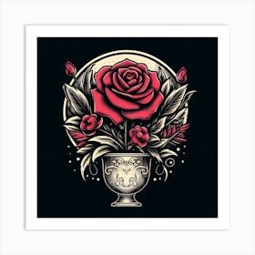 Roses In A Vase 1 Art Print