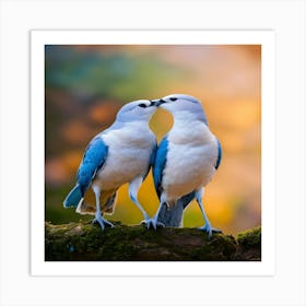 Two Birds Kissing Art Print