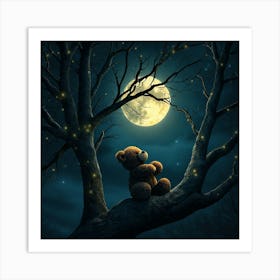 Teddy Bear In The Moonlight 7 Art Print