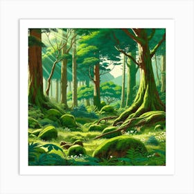 Mossy Forest Art Print