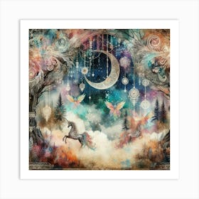 Dreaming Unicorns Art Print