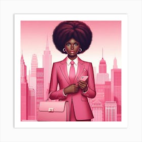Pink Business Woman 1 Art Print